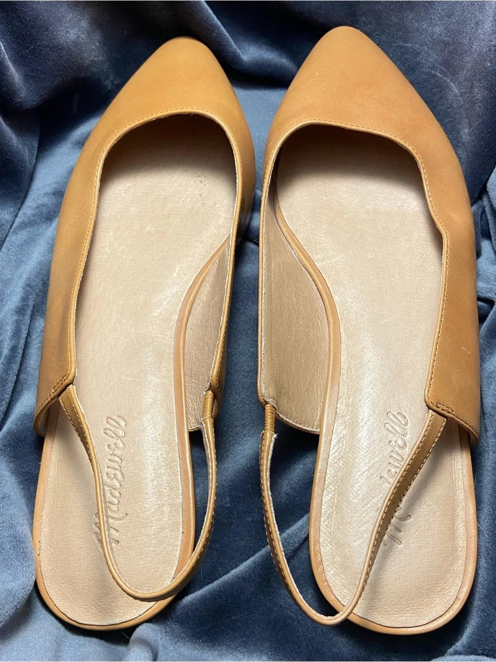 Madewell Margot Slingback Leather Flats in Tan English Saddle 11